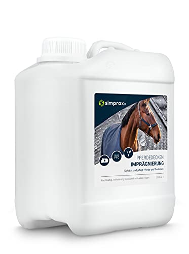 simprax® Impermeabilizante para mantas de caballos, bidón de 2,5 litros, transpirable y respetuoso con el medio ambiente, para todo tipo de mantas de animales y caballos