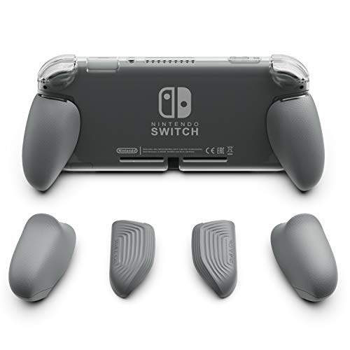Skull & Co. GripCase Lite: A Comfortable Protective Case with Replaceable Grips [to fit All Hands Sizes] Compatible with [Nintendo Switch Lite] [No Carrying Case] - Gray