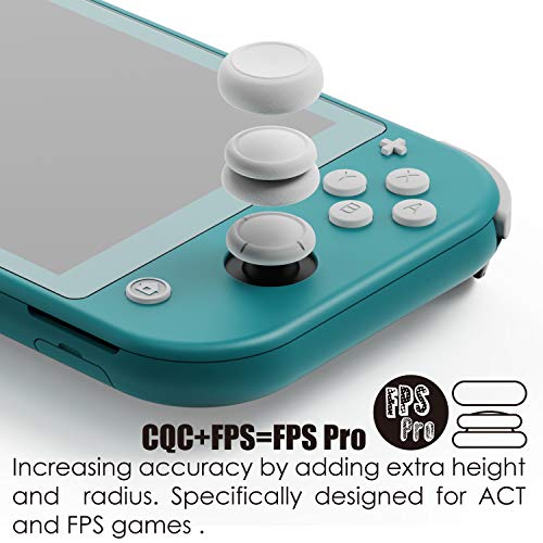 Skull & Co. Skin, CQC and FPS Thumb Grip Set Joystick Cap Analog Stick Cap for Nintendo Switch Lite Joystick - Lite Grey, 3 Pairs(6pcs)