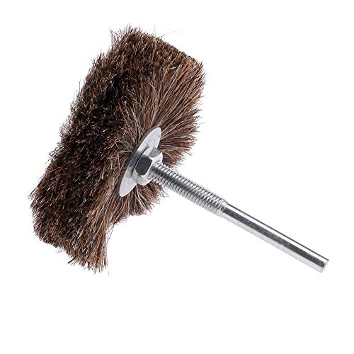 SLRMKK Accesorio de vástago de 1/4"Cepillo de Pelo de Caballo de 85 mm, muela pulidora para Tallado en Madera, Pulido, Encerado, Herramienta de Pulido