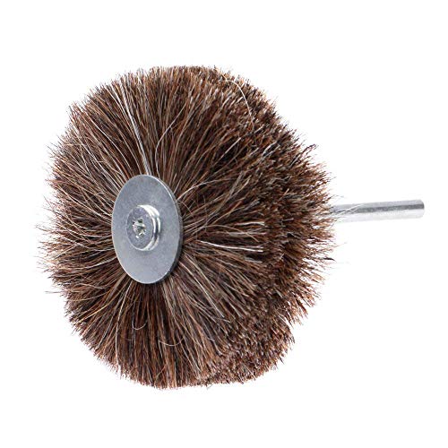 SLRMKK Accesorio de vástago de 1/4"Cepillo de Pelo de Caballo de 85 mm, muela pulidora para Tallado en Madera, Pulido, Encerado, Herramienta de Pulido