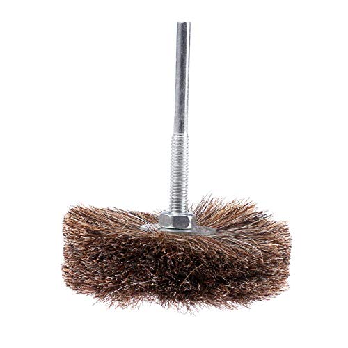 SLRMKK Accesorio de vástago de 1/4"Cepillo de Pelo de Caballo de 85 mm, muela pulidora para Tallado en Madera, Pulido, Encerado, Herramienta de Pulido