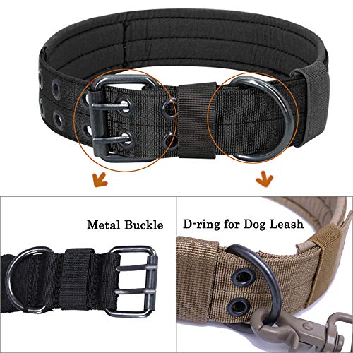 S.Lux Collares de Perro de Nylon, Anti-Desgaste Entrenamiento táctico al Aire Libre Cinturones de Perro de led Collar de Perros Grandes Negro Verde Marrón Collar para tu Perro (Rojo, XL)