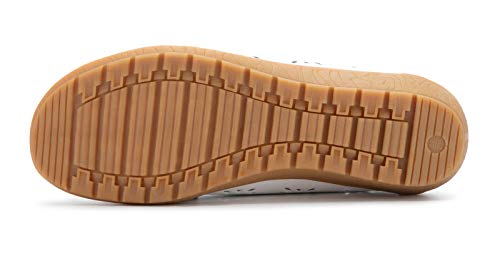 SMajong Mocasines para Mujer Loafers de Cuero Zapato Plano Casual Zapatos de Conducción Cómodos 37 EU (tamaño de Etiqueta 38)