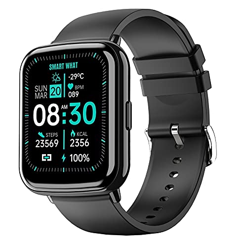 Smartwatch Hombre Mujer, Tanzato 1.69 "Full Touch Reloj Inteligente con Pulsómetro, Monitor de Oxígeno de Sangre, Monitor de Sueño, Fitness Tracker Deportivo Impermeable IP68 para iOS Android