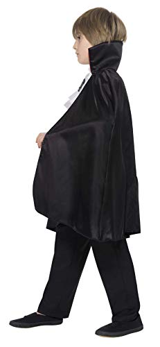 Smiffys- Disfraz de drácula para niño, con Capa, fajín, corbanda y Chaleco, Color Negro, M - Edad 7-9 años (Smiffy'S 35830M)