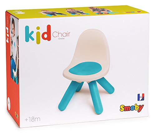 Smoby Kid - Silla infantil de plástico con respaldo para interior y exterior, color azul (880104)