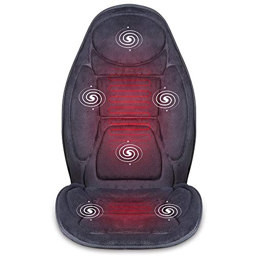 SNAILAX Asiento de masaje con respaldo térmico - Cojín de asiento de masaje con vibración térmica para automóvil y oficina, regalo de Navidad para hombres, familia