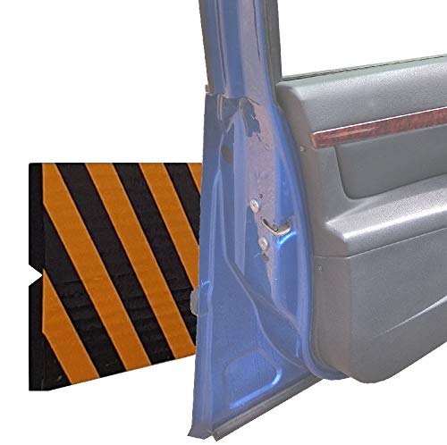 SNS SAFETY LTD Protector de Esquina Adhesivo, en Espuma Goma, para la Protección de las Columnas de Garaje y Aparcamientos, 44x25x2 cm, Negro Amarillo (4 piezas)