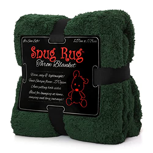Snug Rug Special Edition Luxury - Manta de Lana Sherpa, 127 x 178 cm (Verde)