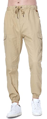 Socluer Hombre Pantalones de Carga Deportiva de Talla Grande Pantalones Largo con Bolsillos Pantalones Cinturón de Cintura elástico Casuales Pantalones