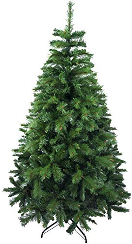 Solagua Árbol de Navidad Artificial Extra Relleno Abeto de Doble Hojas Combinadas 150-240cm Arboles C/Soporte Metálico (Verde, 210cm 960Tips)
