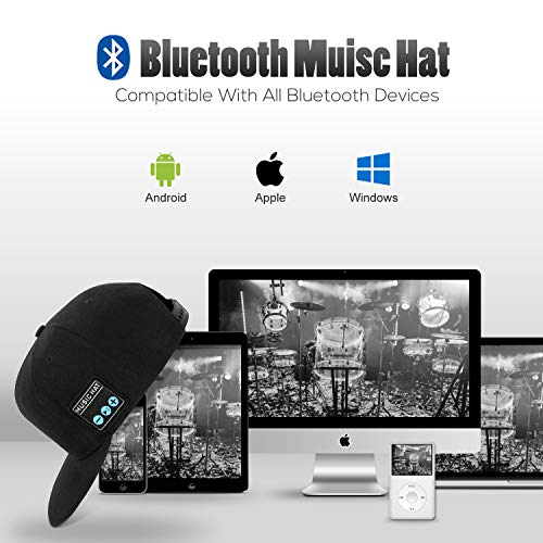Sombrero con Altavoz Bluetooth Ajustable Bluetooth Sombrero inalámbrico Smart Speaker Cap para Deportes al Aire Libre Gorra de béisbol Hombres/Mujeres/niños/niñas (Black)