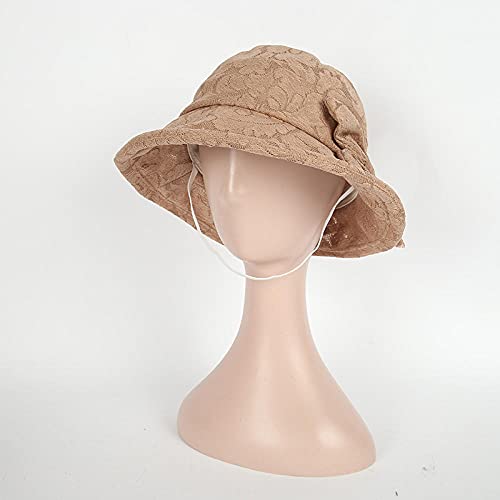 Sombrero cordobes Mujer,2021 Sombrero de Encaje de Sombrero de Sombrero Medio y Antiguo Primavera Verano Sombreros Madre Gorra Plegable Damas Sombrero-Caqui_Código