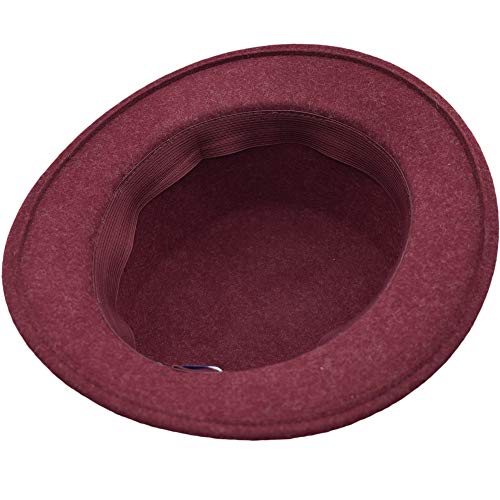 Sombrero de mujer estilo Cordobes, de fieltro de lana, impermeable, para otoño/invierno burdeos 56/58 cm M