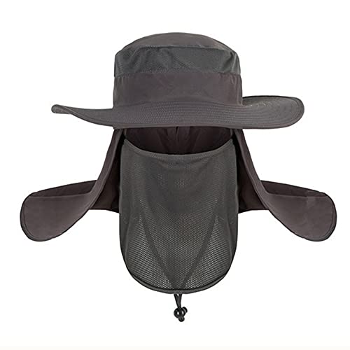 Sombrero de Sol,Gorra de Pesca al Aire Libre Nylon 360 ° Protección Solar Sombrero con Correa de Barbilla Ajustable y Corona de Malla Transpirable para Caza Paseo en Barco Excursionismo
