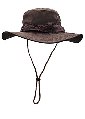 Sombrero del Pescador Plegable para Hombre Mujer, Gorro de Protección Solar UPF 50 de ala Ancha, Sombrero de Pesca Impermeable para Verano, Aires Libre, Caza, Camping Safari (Marrón)