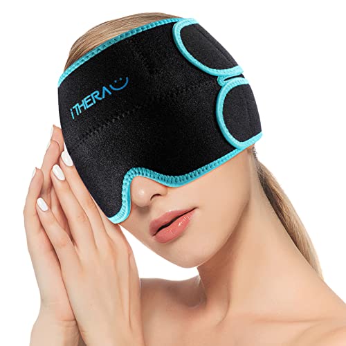 Sombrero para aliviar el dolor de cabeza y la migraña. Bolsa de hielo portátil y flexible para aliviar migrañas y dolores de cabeza.
