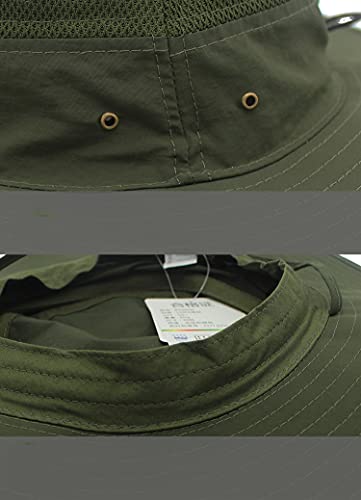 Sombrero para el sol para hombre sombrero para el sol transpirable de ala ancha sombrero para el sol senderismo camping viaje pesca (verde militar)