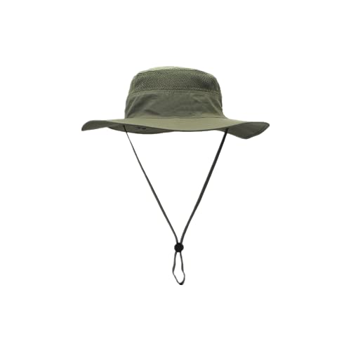 Sombrero para el sol para hombre sombrero para el sol transpirable de ala ancha sombrero para el sol senderismo camping viaje pesca (verde militar)