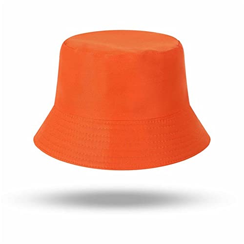 Sombreros de Cubo Plegables Unisex para Mujer, Sombrero de protección Solar de Verano, Gorra de   Pesca, Gorra de Pesca para Hombre, Sombrero para prevenir el Sol, Sombreros Sunbonnet Orange-One Size