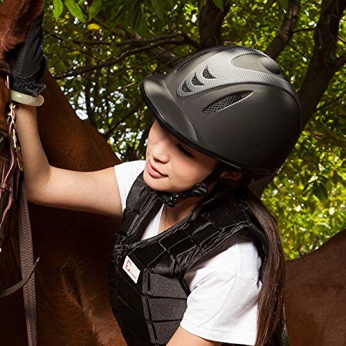 Sombreros ecuestres Sombrero para montar a caballo Cascos deportivos, Casco para montar a caballo para adultos y niños Sombrero Casco de caballero ajustable, Equipo de protección