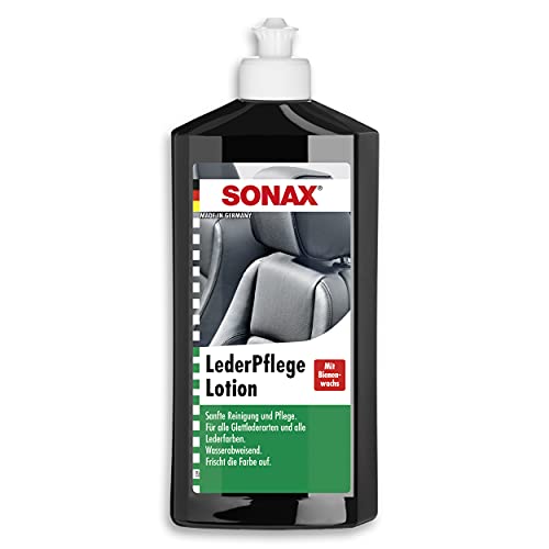 SONAX Loción para el cuidado del cuero (500 ml) con cera de abeja, limpieza y cuidado de cuero liso y sintético | N.° 02912000-544