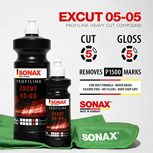 SONAX PROFILINE ExCut 05-05 (1 Litro) Pasta de lijado abrasiva para procesamiento excéntrico | N.° 02453000