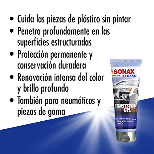 SONAX XTREME Gel para plástico exterior (250 ml) también ideal para neumáticos y piezas de goma | N.° 02101410-544