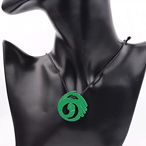 SOTUVO Collar Collares con Colgante Verde Raider, Cadena de Cuerda Larga Ajustable de 80 cm, Collar para Hombres y Mujeres, Accesorios de joyería, Regalos