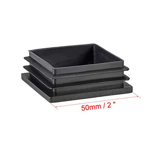 sourcing map 24uds 50x50mm Tapón cuadrado de Tubo de plástico para Pasamanos Escalera Barandilla Tubo Newel