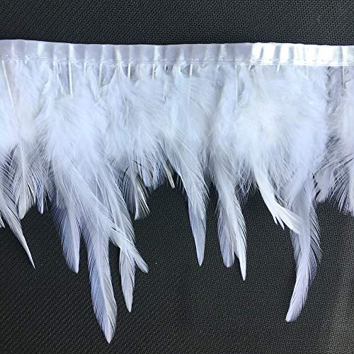 Sowder Rooster - Lote de 5 ribetes de flecos de plumas para decoración de vestidos y disfraces