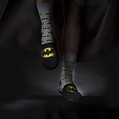 soxo Batman Zapatillas de Casa para Hombre | Talla 41-42 | Cómodas Babuchas Afelpadas | Suela Flexible Antideslizante