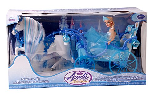 Speelgoed Carruaje Azul con Caballo mágico y Princesa