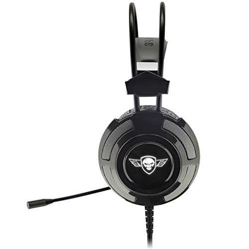SPIRIT OF GAMER - Elite-H70 - Auriculares de audio PC Gamer Black Edition - Micrófono flexible - Luz de fondo LED blanca fría - Diseño ultra y sonido envolvente virtual 7.1