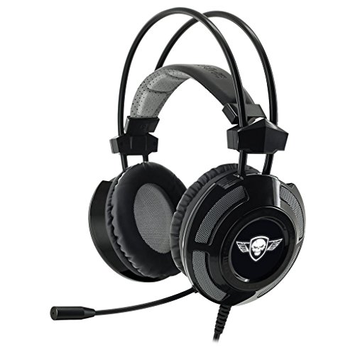 SPIRIT OF GAMER - Elite-H70 - Auriculares de audio PC Gamer Black Edition - Micrófono flexible - Luz de fondo LED blanca fría - Diseño ultra y sonido envolvente virtual 7.1