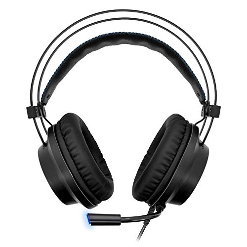 SPIRIT OF GAMER - Elite-H70 Para PS4 Y PC - Sonido Envolvente Virtual 7.1 - Auriculares Gamer - Micrófono Flexible Con LED Azul - RGB Backlight 7 Colores - HP 50 Mm Leatherette - USB 4 Meters