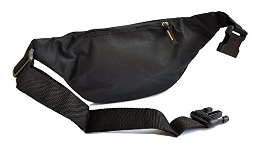 Sport Best Fashion - Sacoche Banane - 8 poches avec fermeture zippée - Noir
