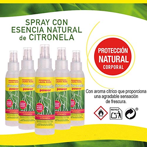 Spray de Citronela Refrescante Corporal para los Días de Calor en Verano, Anti-Mosquitos Natural, Repelente de Bichos, Agradable Aroma Cítrico - 125ml
