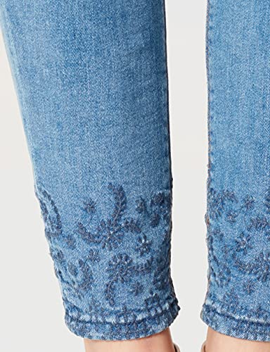 Springfield Jeans Slim Eco Dye Pantalones, Azul Medio, 36