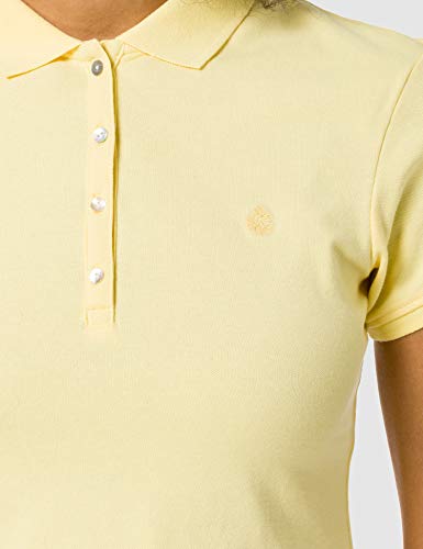Springfield Polo Algodón Orgánico Camiseta, Amarillo, L para Mujer