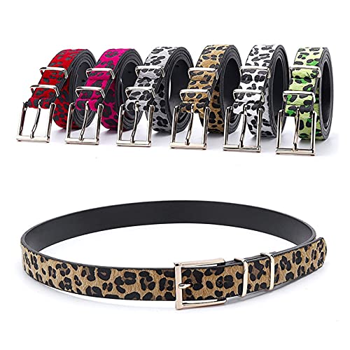 `Star Empty Cinturón Decorativo, Cinturón Decorativo de Las Mujeres, impresión de Leopardo Caballo de Crin de Damas Ropa de Jeans Cinturón Cintura de plastico (Color : F, Size : 90)