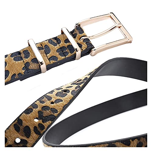 `Star Empty Cinturón Decorativo, Cinturón Decorativo de Las Mujeres, impresión de Leopardo Caballo de Crin de Damas Ropa de Jeans Cinturón Cintura de plastico (Color : F, Size : 90)