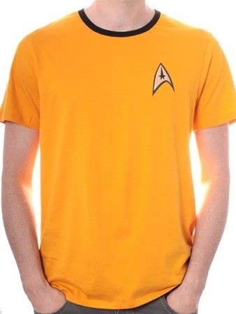 Star Trek Uniforme - Camiseta para hombre, color amarillo, talla Large (Talla del fabricante: L)