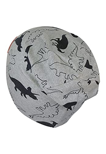 Sterntaler Slouch-Beanie Dino2 Sombrero, Plata, 49 cm para Bebés