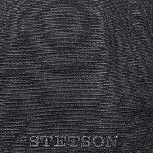 Stetson Gorra Waxed Cotton con Protección UV Hombre - de Sol béisbol Hebilla Metal, Visera, Forro, Forro Verano/Invierno - Talla única Antracita