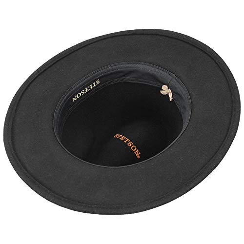 Stetson Rantoul Sombrero de Fieltro para Mujer/Hombre - Sombrero de Exterior Resistente al Agua y la Suciedad Gracias a Asahi Guard - Verano/Invierno - Negro XXL (62-63 cm)