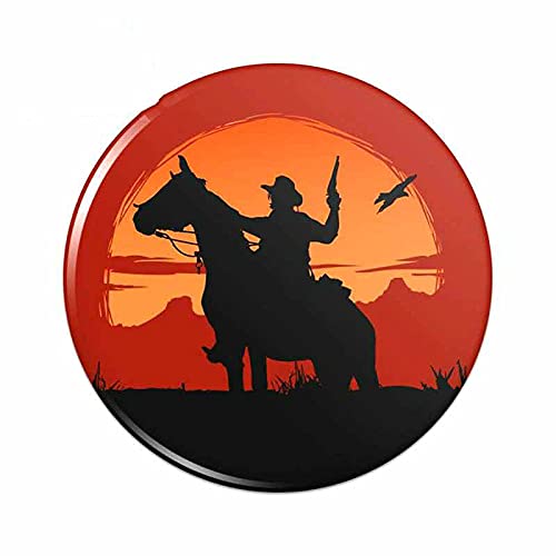 Sticker de carro Vaquero en caballo con puesta de sol roja y pistola Pin Botón Pin Fine Decal Vinyl Car Coche Pegatina Divertido 13cm x 13cm (Color Name : Style A)
