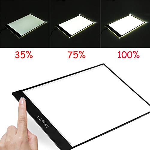 Stone TH Mesa de Luz para Calcar, LED Tableta de Luz Dibujo A4 de Iluminación de la Caja de Alimentación Micro USB Ideal para Animacion Tatoo Dibuja