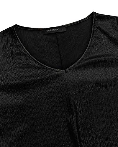 Style Dome Blusas de gasa para mujer, de manga larga, cuello en V, de gran tamaño, para mujer